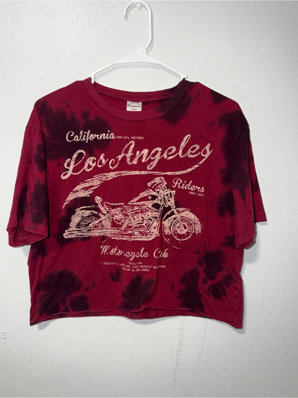 No Boundaries Burgundy Tie-Dye Los Angeles Motorcycle Tee